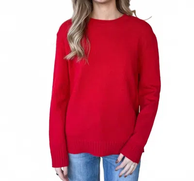 Wishlist Ribbed Band Detail Sweater In Red