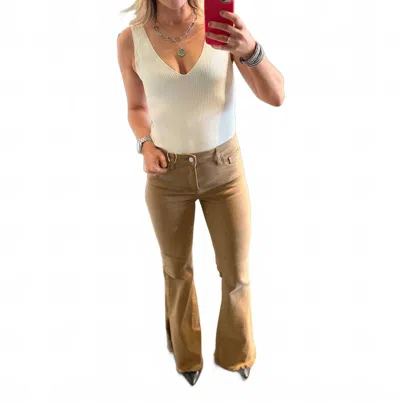 Wishlist Ribbed Knit Sleeveless Bodysuit In Avacado In Neutral