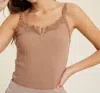 Wishlist Ribbed Knit Sweetheart Cami In Mocha In Brown