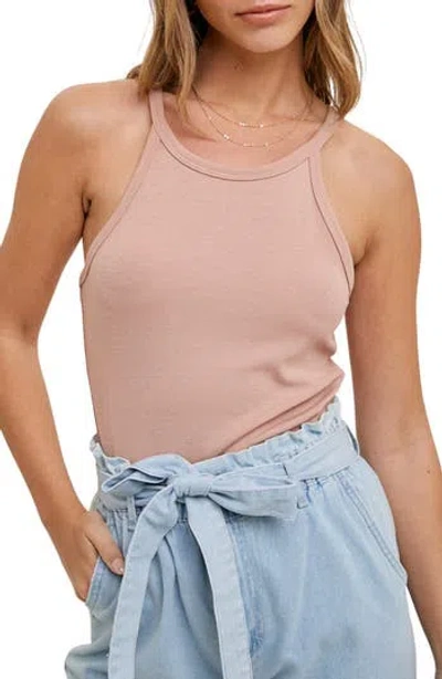 Wishlist Ribbed Knit Tank In Brown