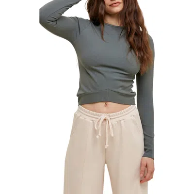Wishlist Ribbed Knit Top In Green