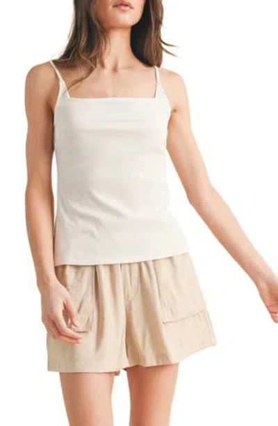 Wishlist Ribbed Square Neck Cami In White