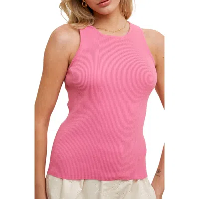 Wishlist Ribbed Tank In Pink