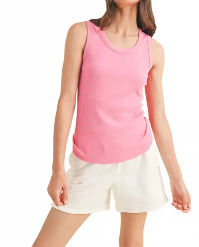 Wishlist Ribbed Tank Top In Punch In Pink