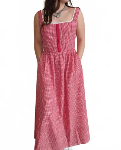 Wishlist Rosie Check Dress In Red In Pink