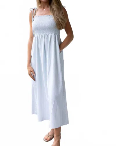 Wishlist Rowan Seersucker Striped Midi Dress In White