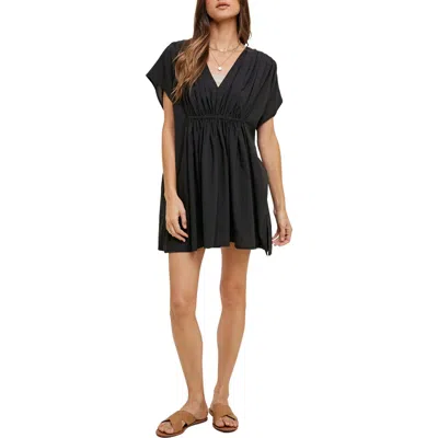 Wishlist Ruched Cover-up Dress In Black