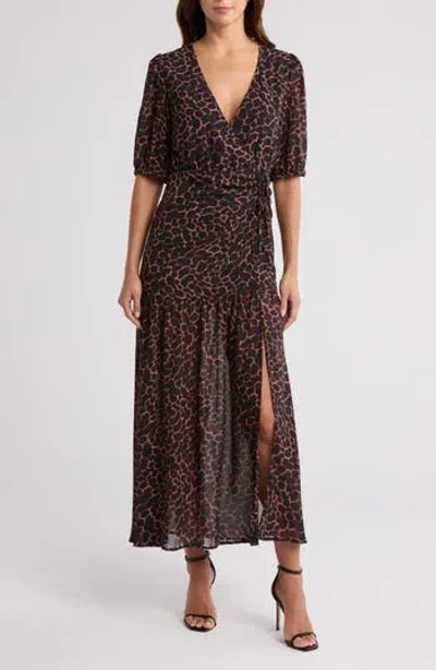 Wishlist Ruched Maxi Dress In Animal Print