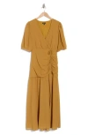 Wishlist Ruched Maxi Dress In Brown