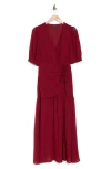 Wishlist Ruched Maxi Dress In Red