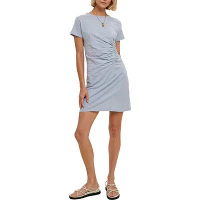 Wishlist Ruched Short Sleeve Slub Jersey Minidress