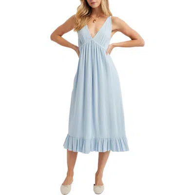 Wishlist Ruffle Trim Midi Dress In Blue