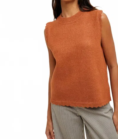 Wishlist Ruthie Sweater Vest In Burnt Orange