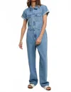Wishlist Sadie Denim Jumpsuit In Light Wash In Blue