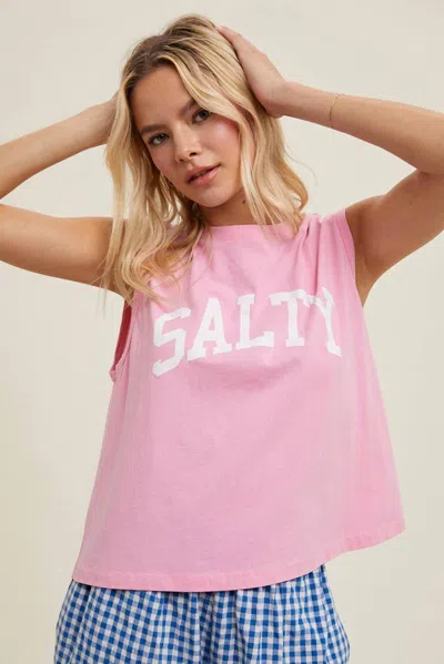 Wishlist Salty Graphic Tank Top In Punch/white In Pink