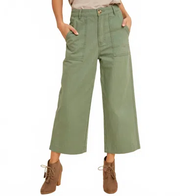 Wishlist Sampson Wide Leg Pants In Olive In Green