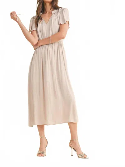 Wishlist Satin Midi Dress In Champagne In Neutral