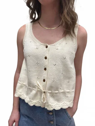 Wishlist Scallop Hem Sweater Tank In Dark Natural In Gray