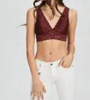 Wishlist Scalloped Lace Bralette In Burgundy In Burgundy