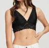 Wishlist Scalloped Lace V Neck Padded Bralette In Black