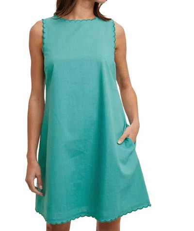 Wishlist Scalloped Mini Dress In Pacific In Blue