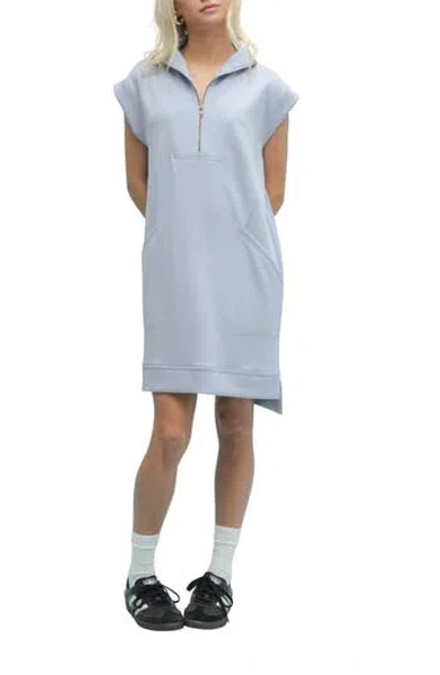 Wishlist Scuba Half-zip Minidress In Blue