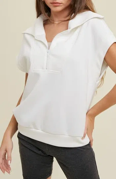 Wishlist Scuba Half Zip Muscle Top In White