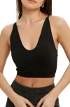 Wishlist Seamless Scoop Neck Bralette In Black