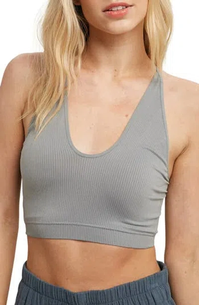 Wishlist Seamless Scoop Neck Bralette In Gray