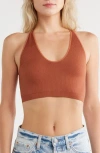 Wishlist Seamless Scoop Neck Bralette In Brown