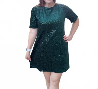 Wishlist Sequined Dress In Evergreen In Green