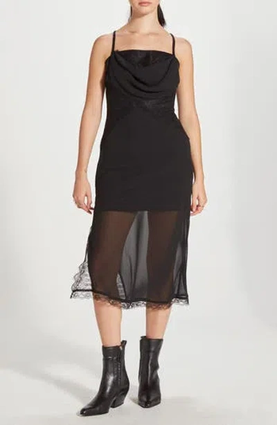 Wishlist Sheer Lace Slipdress In Black