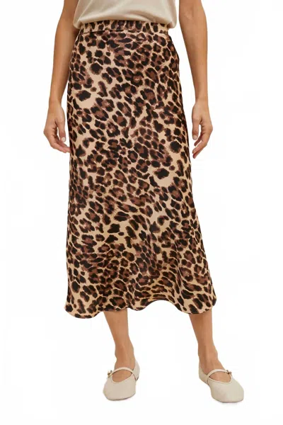 Wishlist Shelby Pencil Skirt In Leopard In Brown