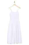 Wishlist Shirred Cotton Maxi Sundress In White