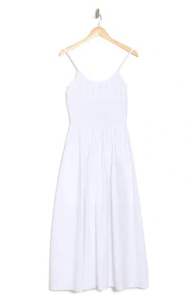 Wishlist Shirred Cotton Maxi Sundress In White
