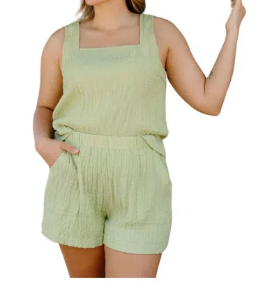 Wishlist Shirred Set In Lime In Green