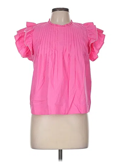 Pre-owned Wishlist Short Sleeve Blouse In Pink