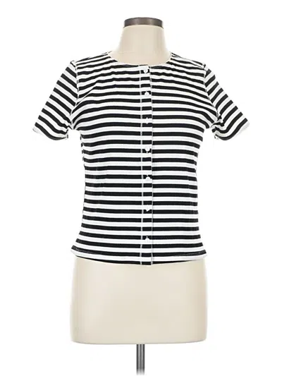 Pre-owned Wishlist Short Sleeve Henley Shirt In Ivory