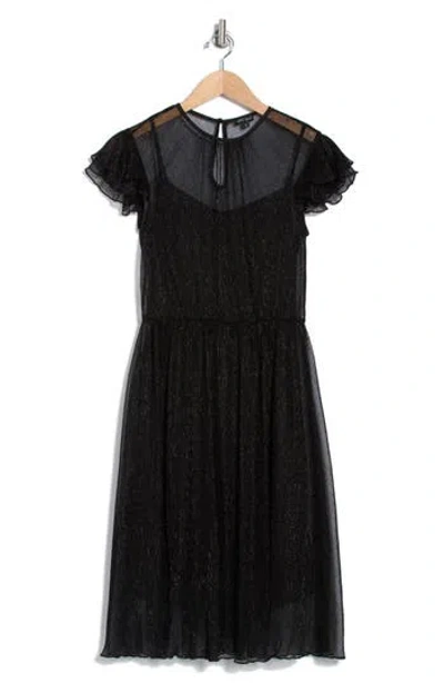Wishlist Short Sleeve Sparkle Dress In Black