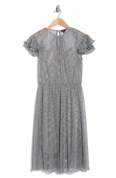 Wishlist Short Sleeve Sparkle Dress In Silver