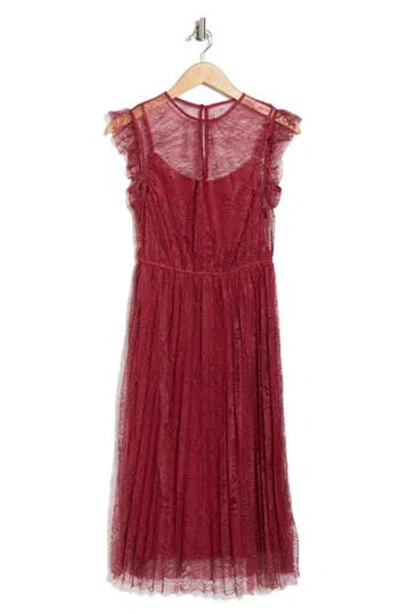 Wishlist Short Sleeve Sparkle Dress In Wine