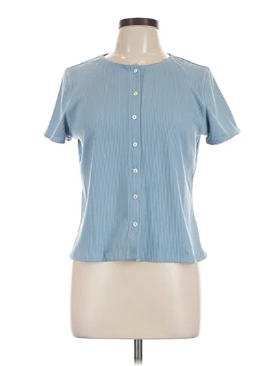 Pre-owned Wishlist Short Sleeve Top Blue Crew Neck Tops