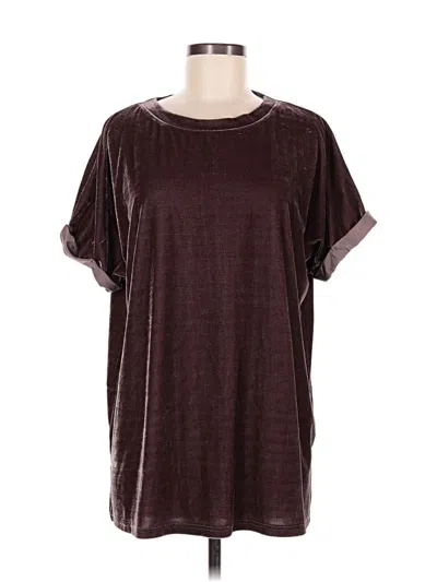 Pre-owned Wishlist Short Sleeve Top Burgundy Crew Neck Tops