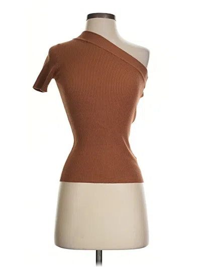 Pre-owned Wishlist Short Sleeve Turtleneck In Brown