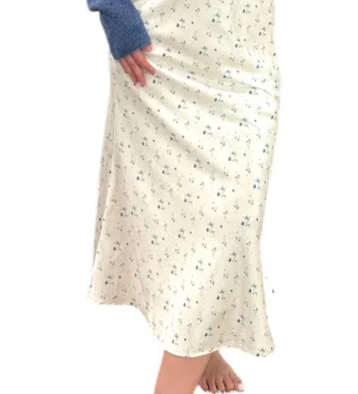 Wishlist Silky Floral Skirt In Cream In White