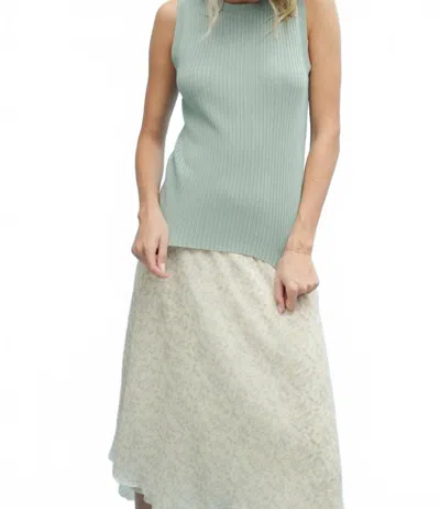 Wishlist Simple Is Sweet Ribbed Tank In Pistachio In Green