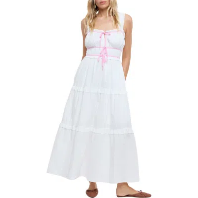 Wishlist Sleeveless Cotton Midi Dress In White