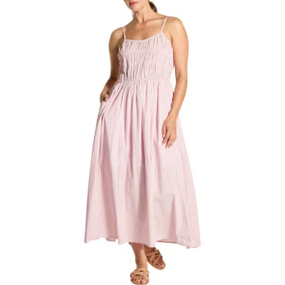 Wishlist Sleeveless Smocked Midi Dress In Pink