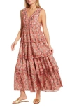 Wishlist Sleeveless Tiered Maxi Sundress In Jaipur