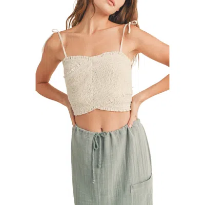 Wishlist Smocked Crossover Tank In Brown